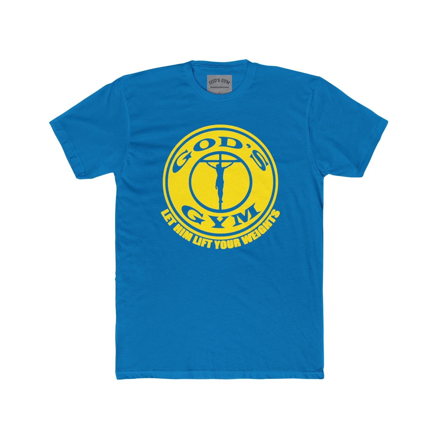GOD'S GYM Christian T-Shirt - GOD'S GYM - LET HIM LIFT YOUR WEIGHTS - Faith-Based Unisex Tee