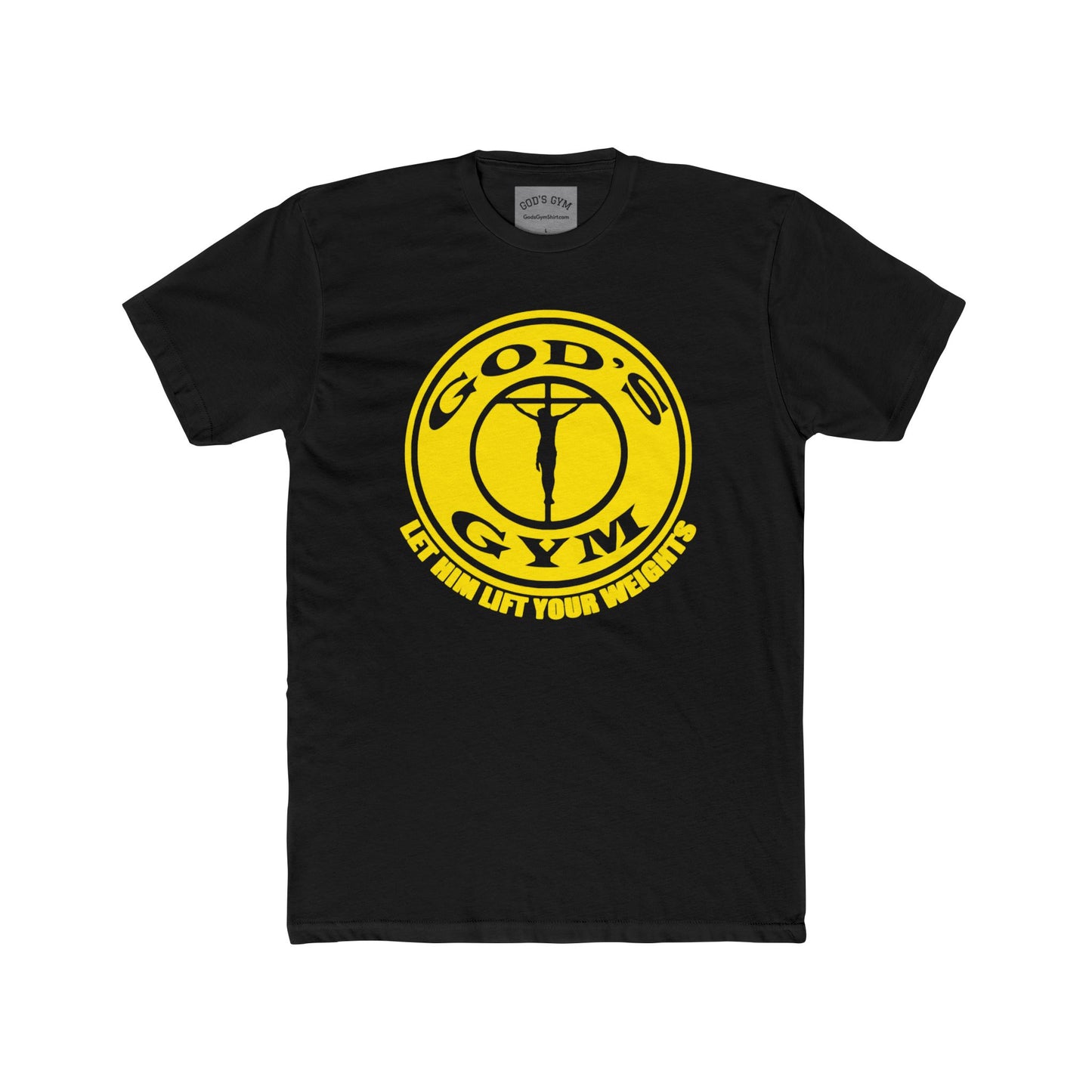 GOD'S GYM Christian T-Shirt - GOD'S GYM - LET HIM LIFT YOUR WEIGHTS - Faith-Based Unisex Tee