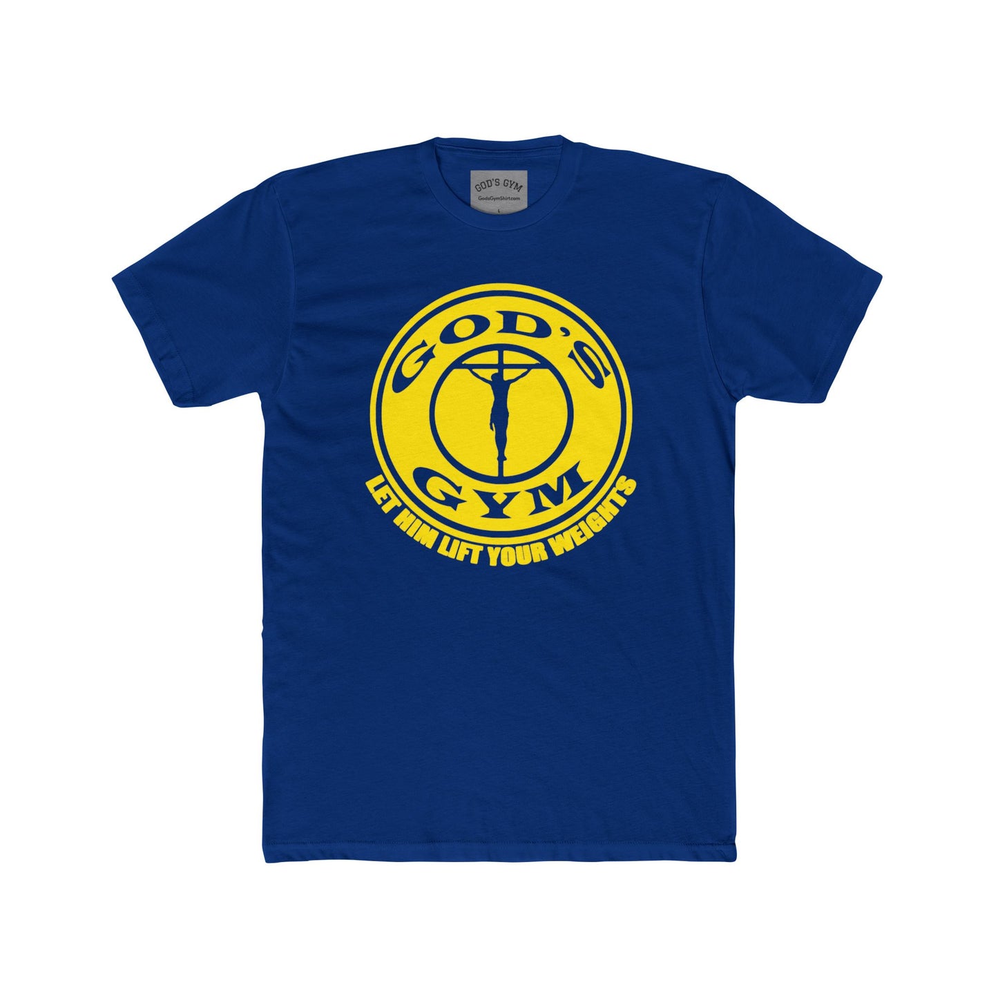 GOD'S GYM Christian T-Shirt - GOD'S GYM - LET HIM LIFT YOUR WEIGHTS - Faith-Based Unisex Tee