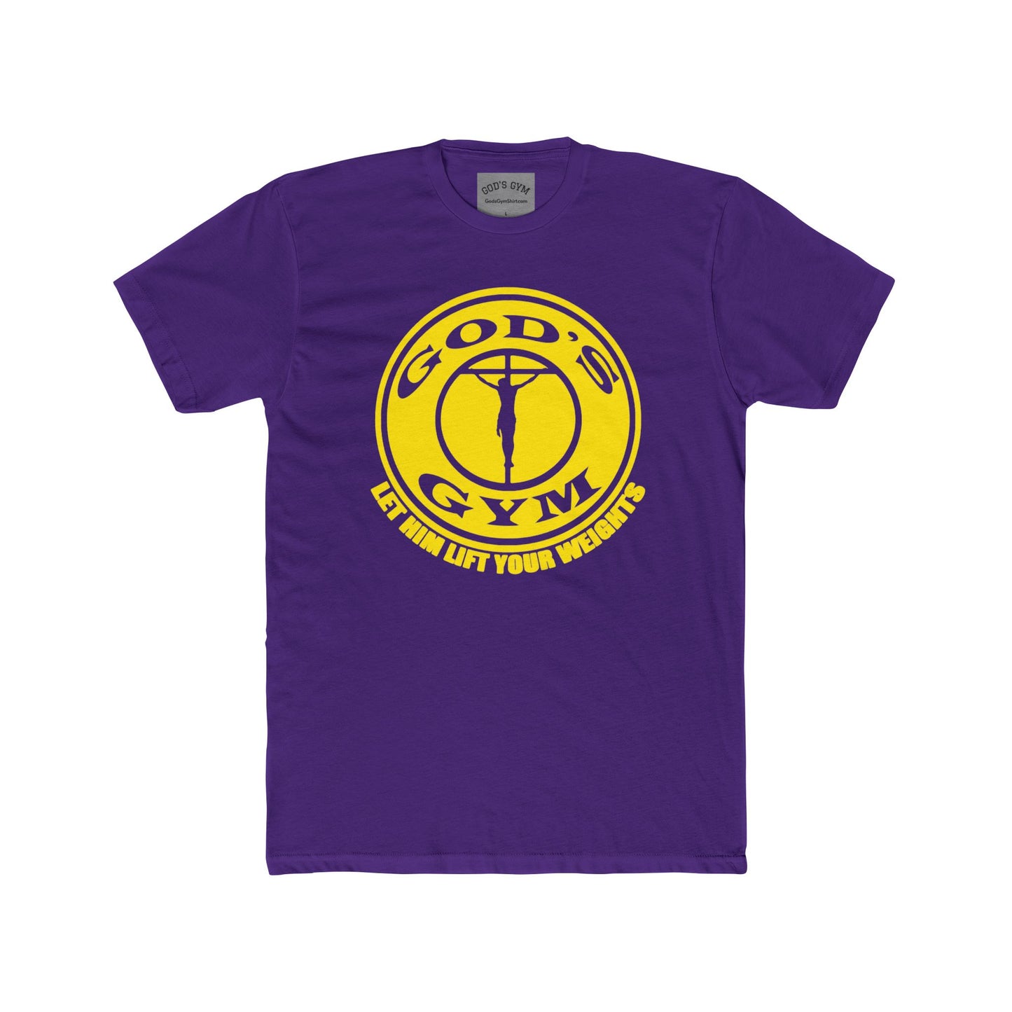 GOD'S GYM Christian T-Shirt - GOD'S GYM - LET HIM LIFT YOUR WEIGHTS - Faith-Based Unisex Tee