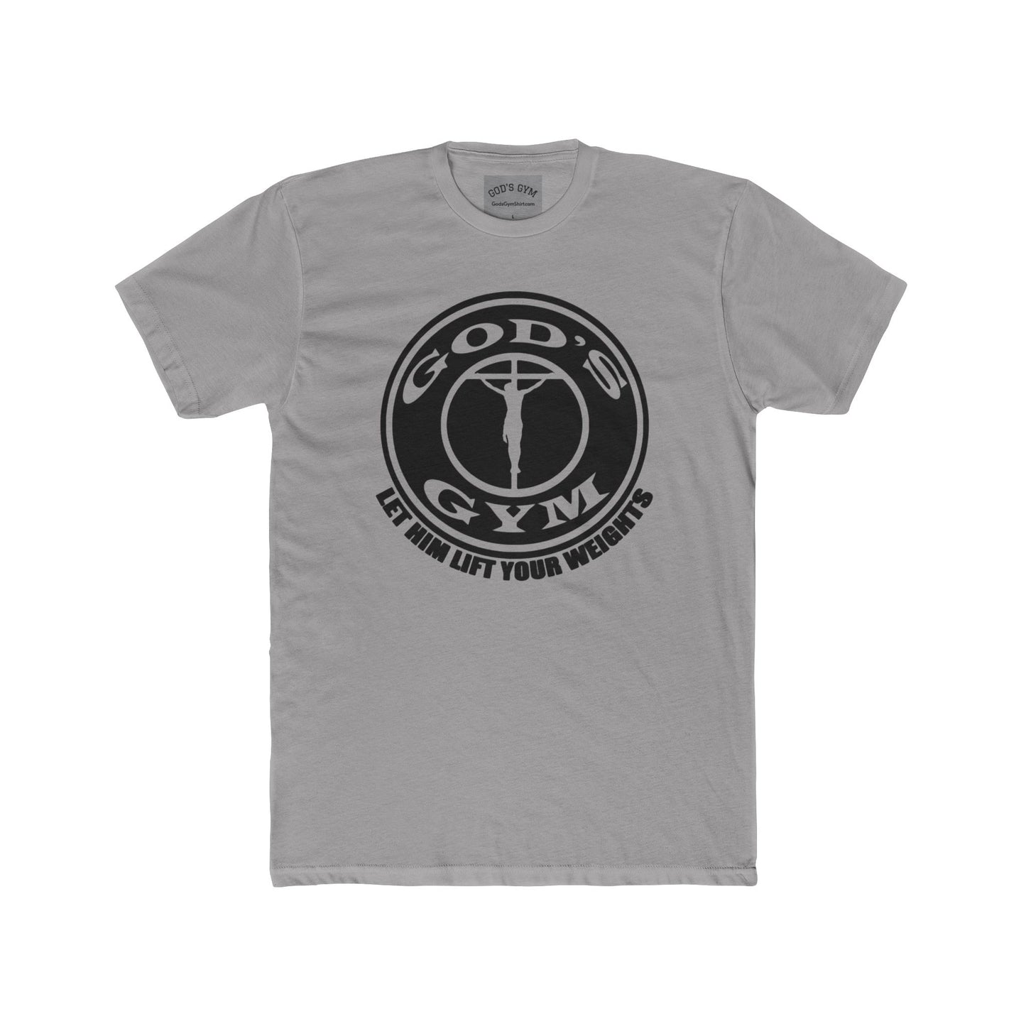 GOD'S GYM Christian T-Shirt - GOD'S GYM - LET HIM LIFT YOUR WEIGHTS - Faith-Based Unisex Tee