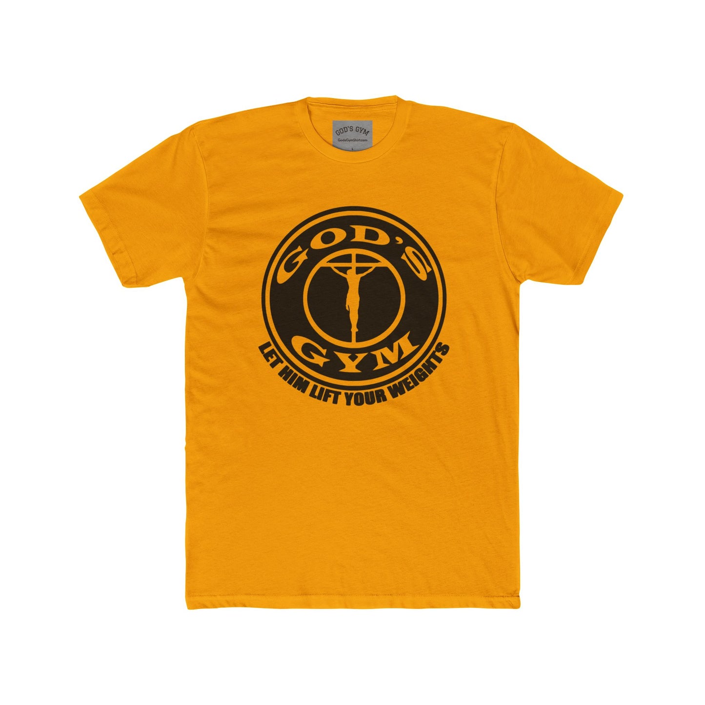 GOD'S GYM Christian T-Shirt - GOD'S GYM - LET HIM LIFT YOUR WEIGHTS - Faith-Based Unisex Tee