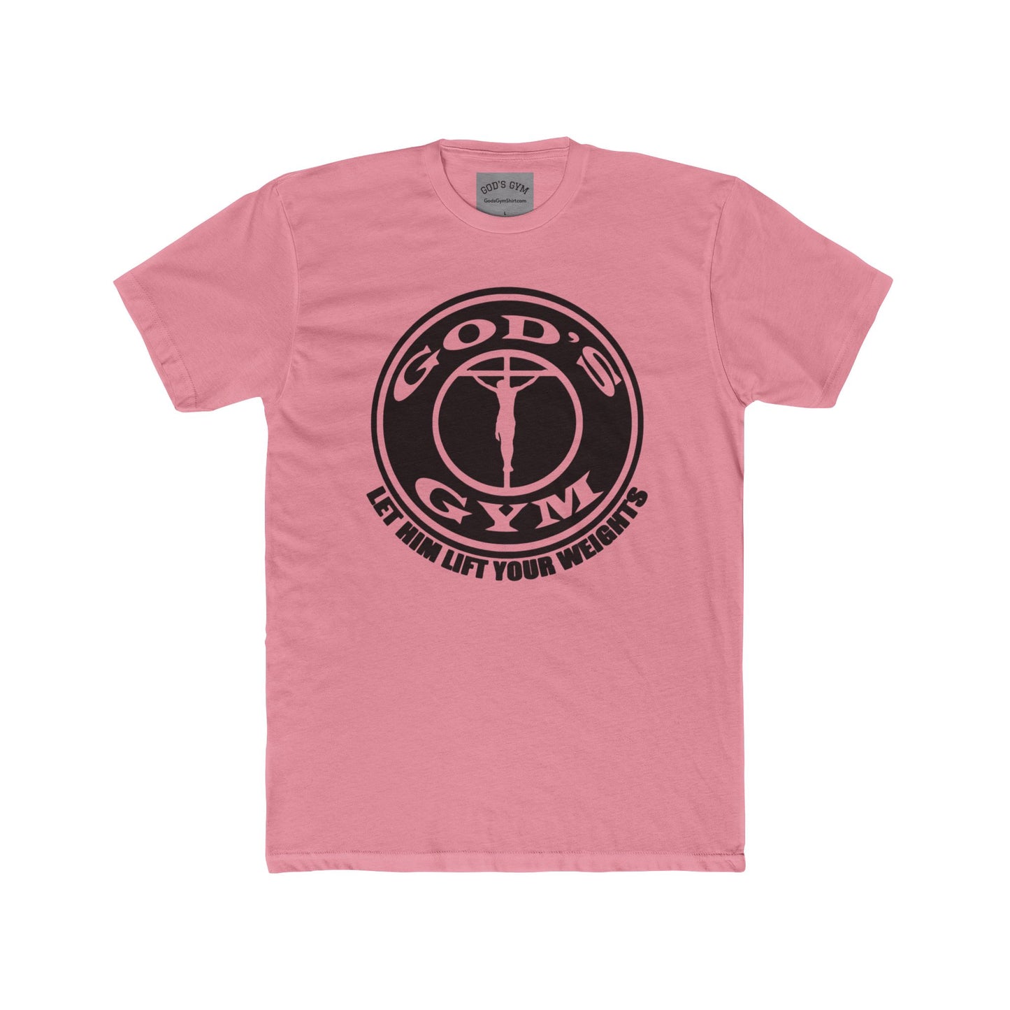 GOD'S GYM Christian T-Shirt - GOD'S GYM - LET HIM LIFT YOUR WEIGHTS - Faith-Based Unisex Tee