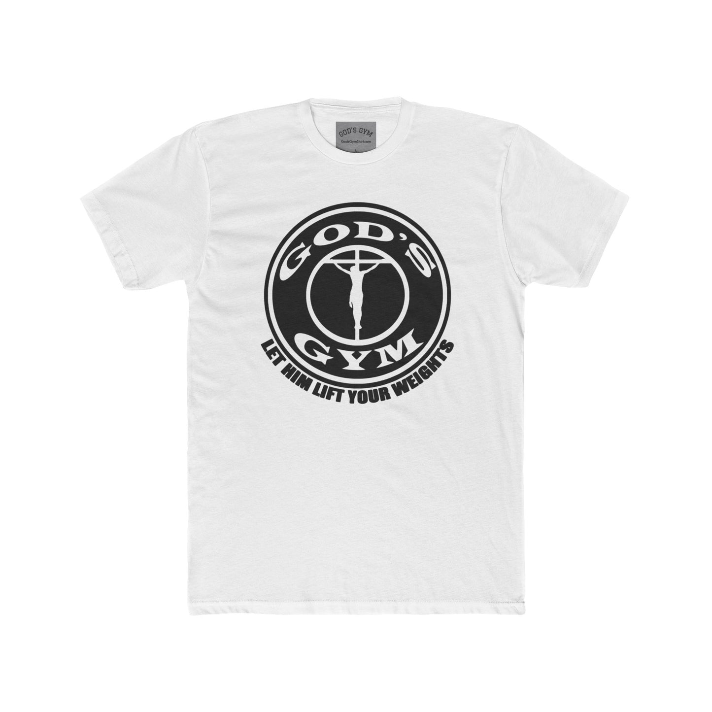 GOD'S GYM Christian T-Shirt - GOD'S GYM - LET HIM LIFT YOUR WEIGHTS - Faith-Based Unisex Tee